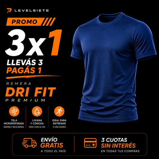 Pack x3 Remeras Dri-Fit Premium Unisex